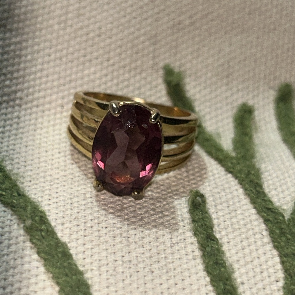 ESPO 14kt ge Amethyst and gold Cocktail Ring